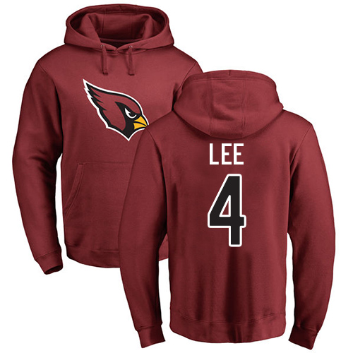 Arizona Cardinals Men Maroon Andy Lee Name And Number Logo NFL Football 4 Pullover Hoodie Sweatshirts